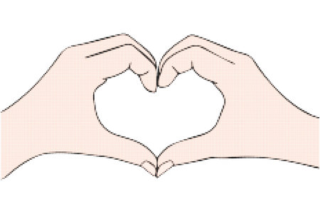 Hands making or formatting a heart symbol. Retro style. Collage element with hands. Vintage Halftone Vectors illustrationのイラスト素材