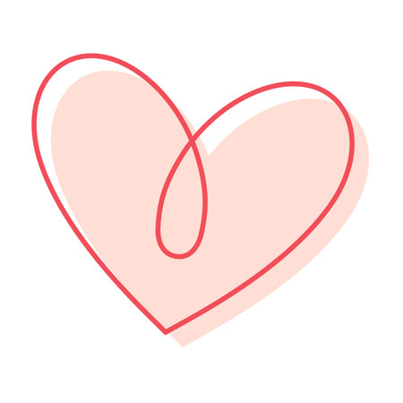 Cute heart. Valentines theme. Simple Hand Drawn. Retro style. Line art memphis style. Perfect For Poster, Card, Invitation, Tshirt Print or Valentines Day Greeting Card. Vector illustrationのイラスト素材