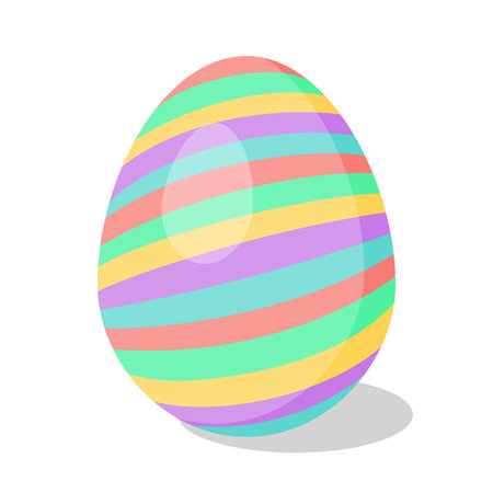 Easter Egg with pattern. Design elements for holiday cards. Happy Easter. Cartoon flat style Vector illustration.のイラスト素材