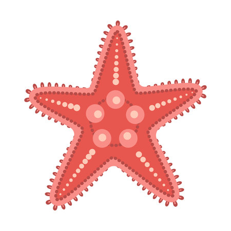 Starfish flat style. Red Starfish icon. Sea animal cartoon style. Echinoderm. Underwater Marine icon Isolated on white background. Summer vector illustrationのイラスト素材
