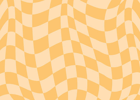 Distorted checkered pattern. Groovy retro hippie seamless pattern. Retro style psychedelic Trendy...