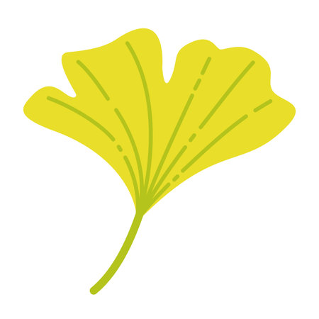 Autumn ginkgo leaf. Hand drawn trendy flat style isolated. autumn leaf, golden season. Vector illustrationのイラスト素材