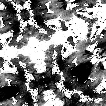 Black and white background with watercolor splash pattern.の写真素材