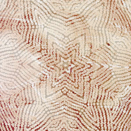 Old wallpaper with a geometric pattern. Destroyed surface.の写真素材