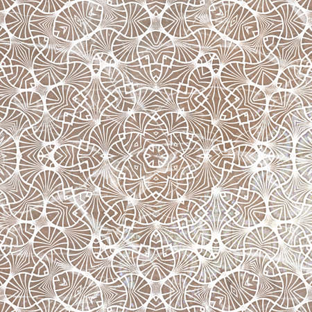 Old wallpaper with a geometric pattern. Destroyed surface.の写真素材