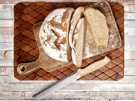 Homemade rye sourdough bread.