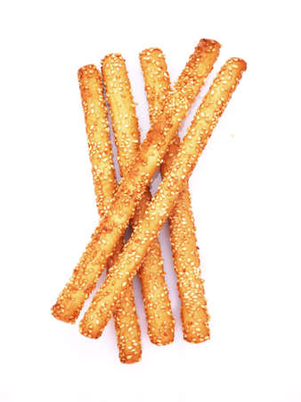 A healthy snack. Organic sesame bread sticks with quality olive oil.