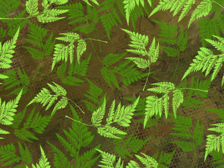 Autumn leaves background. Irregular pattern on watercolor paper texture.