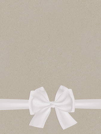 Kraft paper in shades of cappuccino brown with a white ribbon. Zero waste idea. A universal card good for every occasion.の写真素材