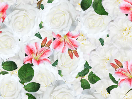 Summer flower background. Best for wedding design. Feminine pattern.の写真素材