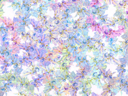 CreatedAutumn pattern with colorful leaves. Watercolor on paper texture. with GIMPの写真素材