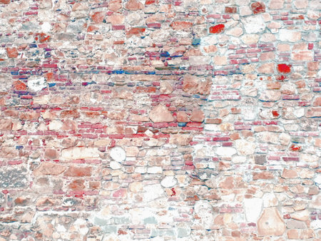 Old brick wall texture - grunge background. Destroyed surface.