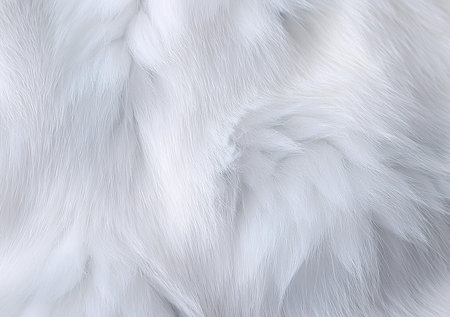 Wonderful fluffy natural animal fur texture background. White arctic polar fox or rabbit genuiene fur. Close-up on the detail.の写真素材