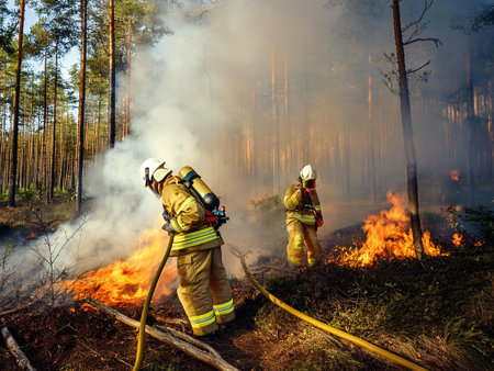Fire in the forest.の写真素材