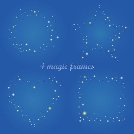 magic frame for design, design elements with glint.のイラスト素材
