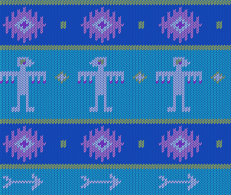 Knited boho vector pattern knited seamless pattern with aztec arrows, trible design pattern.のイラスト素材