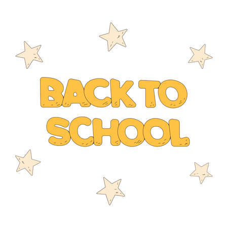 Back to school text with stars. Template for advertising flyer or advertisingsのイラスト素材