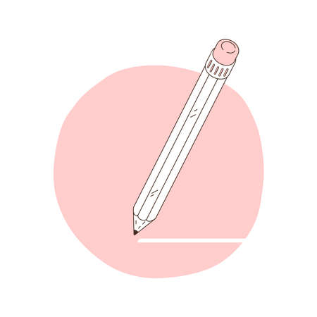The pencil writing note. Mark done. Vector illustration isolated on a white backgroundのイラスト素材