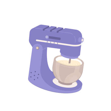 Automatic kitchen mixer cook dough. Vector illustration isolated on white backgroundのイラスト素材