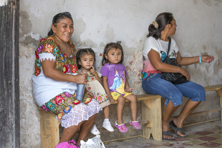 valladolid, Mexico, 13th March, 2017: people outside on the streetsのeditorial素材