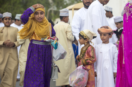 Nizwa, Oman - June 26th 2017: people at a toy market on a day of Eid al Fitrのeditorial素材