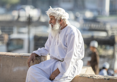 Nizwa, Oman, 10th Nobember 2017: omani man resting at a marketのeditorial素材