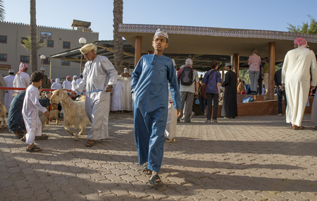 nizwa, Oman, Febrary 2nd, 2018: scene of traditional goat auctionのeditorial素材