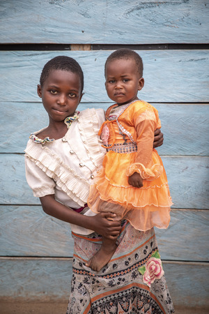 Same, Tanzania, 6th June, 2019:  african girls in a village of Tanzaniaのeditorial素材