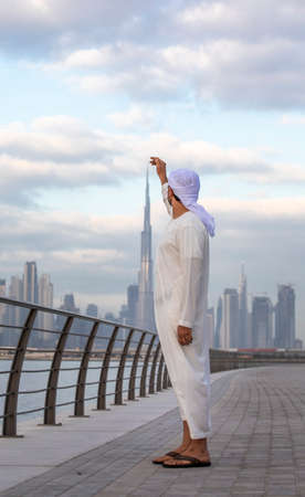 emirati Man at Al Jaddaf waterfront in Dubai