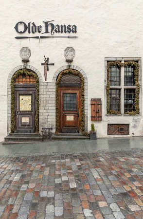 Tallinn, Estonia, 18th March, 2021, old buildings of Old Tallinnのeditorial素材