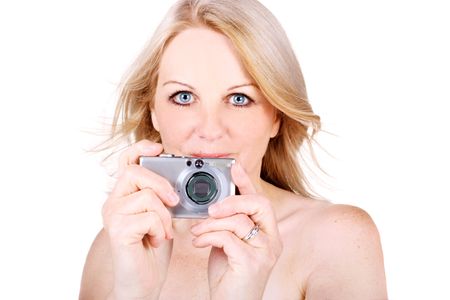 An attractive middle aged woman taking a picture of you!