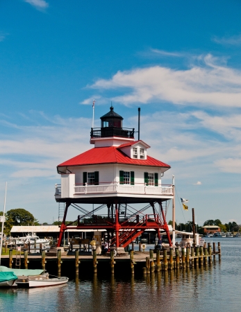 Historic Drum Point Lighthouse in Solomons Maryland の写真素材