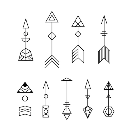Set of vector tribal arrowsのイラスト素材