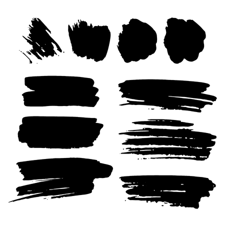 Vector set of hand drawn brush strokesのイラスト素材