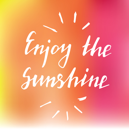 Enjoy the sunshine hand drawn letteringのイラスト素材