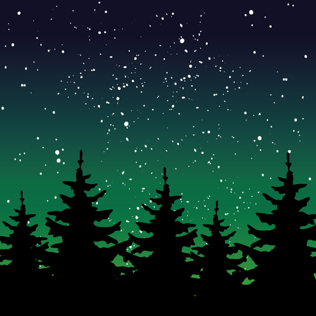 Night forest illustrationのイラスト素材
