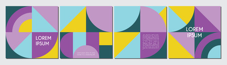 Retro geometric covers design. Simple vector template
