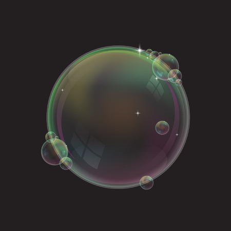 Realistic soap bubbles. Water bubbles vector illustrationのイラスト素材
