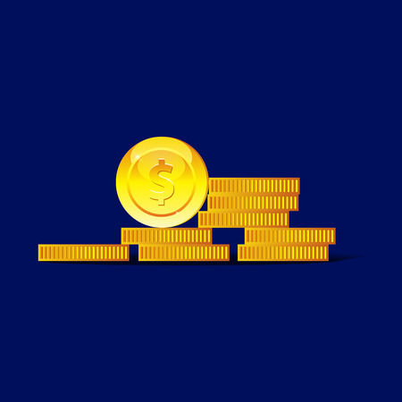 Vector illustration of golden coins stackのイラスト素材