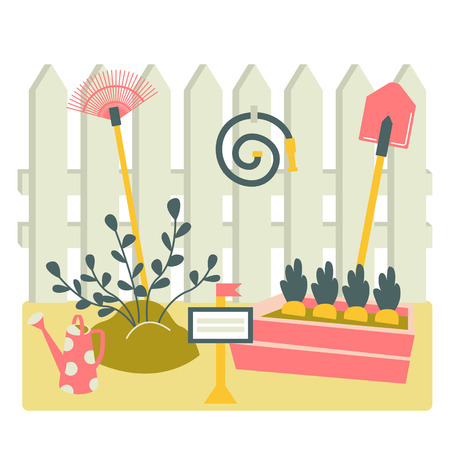Gardening concept flat style vector illustrationのイラスト素材