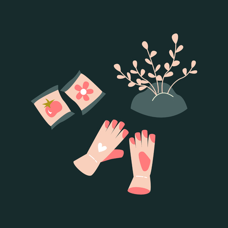 Gardening concept flat style vector illustrationのイラスト素材