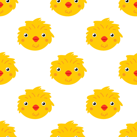 Seamless vector pattern with cute little chickのイラスト素材