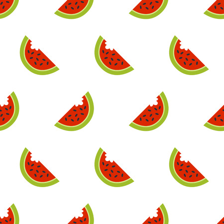 Watermelon seamless vector pattern flat styleのイラスト素材