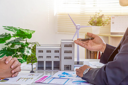 Architect team of Specialists use laptop computer on Construction Site, construction project,...