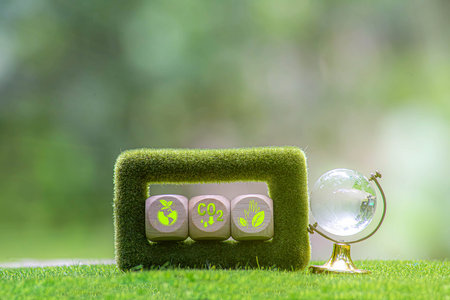 ESG concept of environmental, social and governance. words ESG on a wood cube is an idea for...
