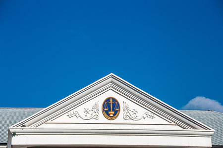 The emblem of the Administrative Court belongs to the Kingdom of Thailand. It is a newly established court under the Constitution of the Kingdom of Thailand, B.E. 2540.の写真素材