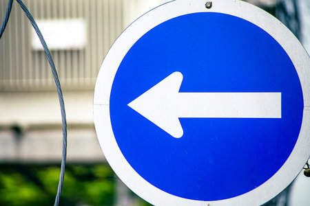Regulatory signs, proceed in direction indicated by arrow traffic sign