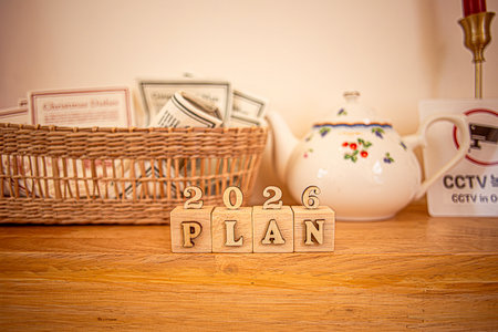 Business growth goals for 2026. Business strategies and budget planning for the new year 2026. Word...