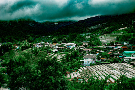 Hmong Village, Siriphum Waterfall Nature Trail, Ban Luang Subdistrict, Chom Thong District, Chiang Mai Provinceの写真素材