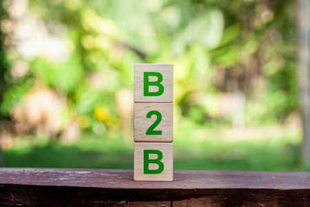 B2B business to business model refers to a business model in which one organization sells goods or services to another. In other words it is a business-to-business transaction.の写真素材